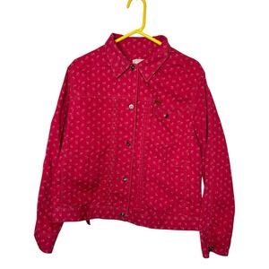 Womens' Vintage Ralph‎ Lauren  Dry Goods XXL Red Floral Jean Denim Jacket 2XL